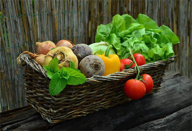 Fresh vegetables display
